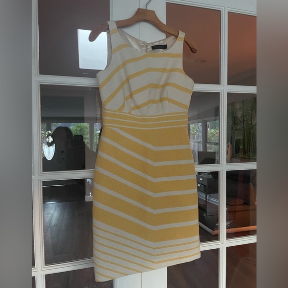 THE LIMITED | Yellow and White Stiped Sheath Dress Size 4 - Picture 1 of 6